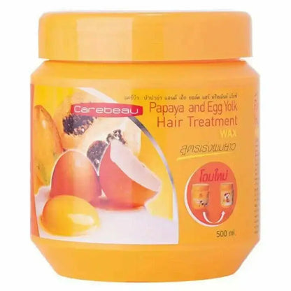 Carebeau Hair Treatment Wax Papaya and Egg Yolk jar 500ml front packaging