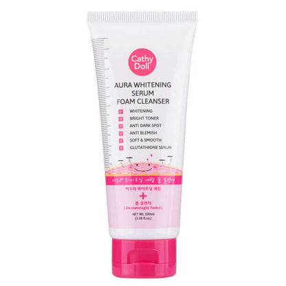 Cathy Doll Aura Serum Foam Facial Cleanser 100ml Tube Front View