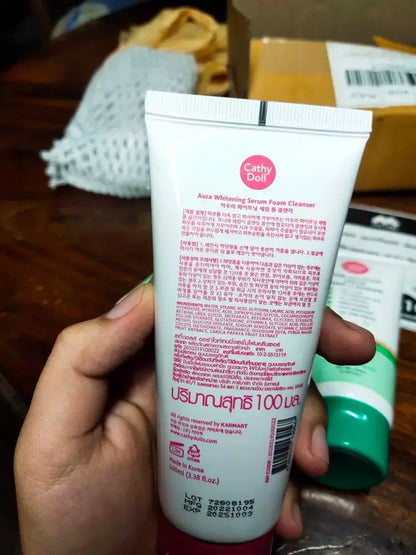 Cathy Doll Aura Serum Foam Facial Cleanser 100ml Tube Handheld Product Photo