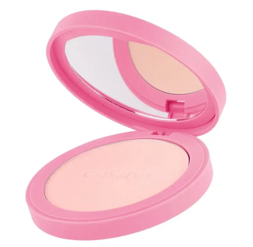 Open Cathy Doll CC Powder Pact compact with mirror and pressed face powder.