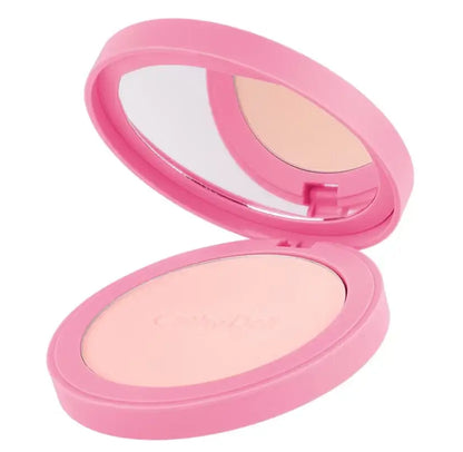 Open Cathy Doll CC Powder Pact compact with mirror and pressed face powder.