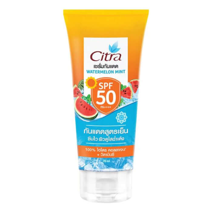 Citra Sunscreen Serum Watermelon Mint SPF50 PA++++ 70ml front packaging standing tube