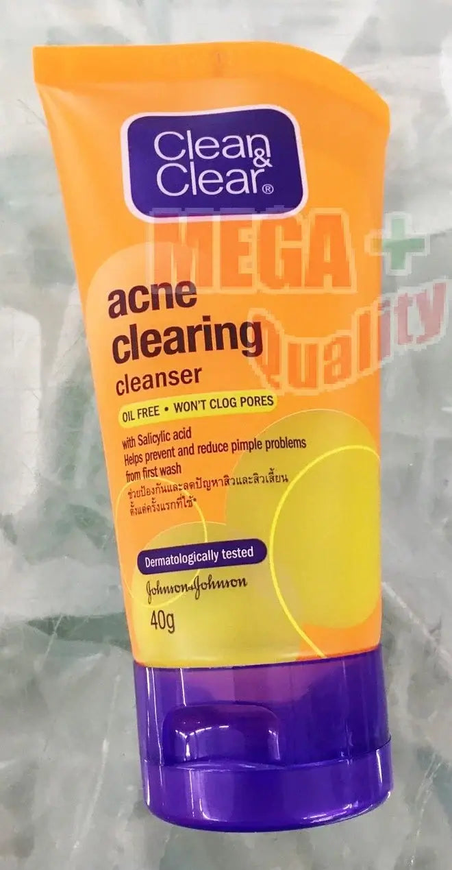 Clean and Clear Face Wash acne clearing cleanser 40g tube with watermark