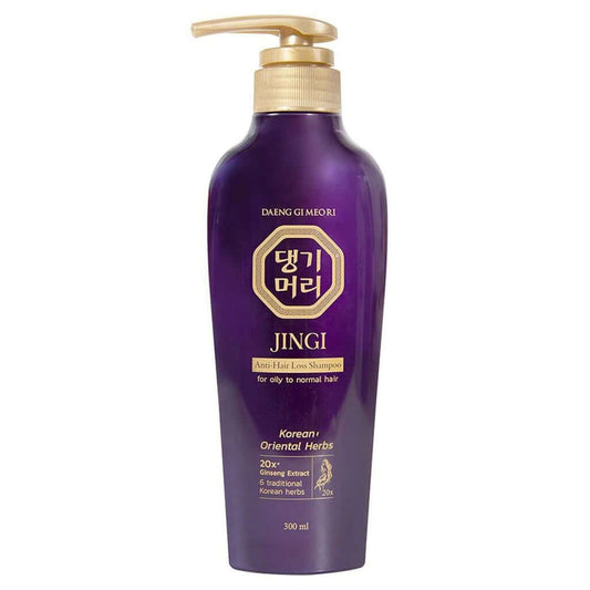 Daeng Gi Meori Jingi Shampoo Korean Oriental Herbs Ginseng Root 300ml Pump Bottle Front View
