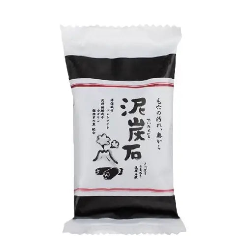 Deitanseki Charcoal Clay Soap packaged in its original wrapper, shown vertically on a plain white background.