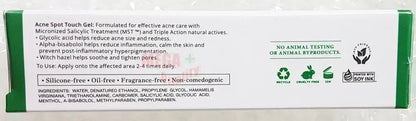 Dr. Somchai Acne Spot Touch Gel packaging with ingredients and usage instructions for acne care.