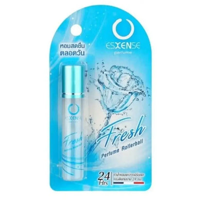 Esxense Fresh Women Perfume 3ml portable roll on packaging featuring a fresh scent and 24-hour longevity.