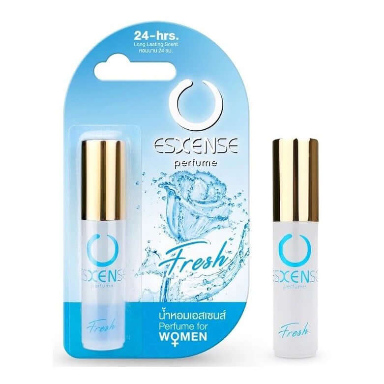 Esxense Fresh Women Perfume 6ml roll-on packaging featuring a clean, fresh scent for women lasting 24 hours.
