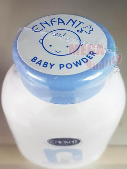 Enfant Nature Care Baby Powder top view of blue cap with seal.