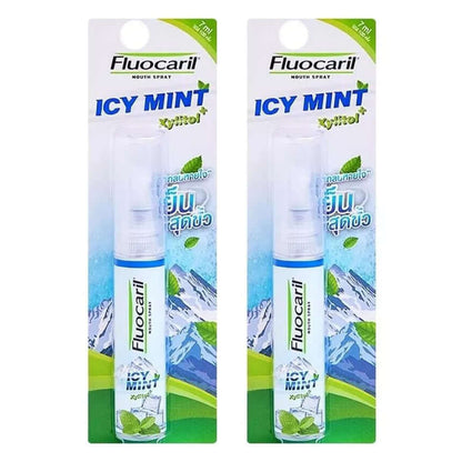 Fluocaril Mouth Spray Icy Mint Breath Freshener with Xylitol 7ml 2 Pcs Front View