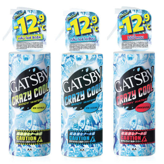 GATSBY Crazy Cool Body Water Ice Citrus Ice Ocean Unscented Cooling Body Spray 170ml Variants