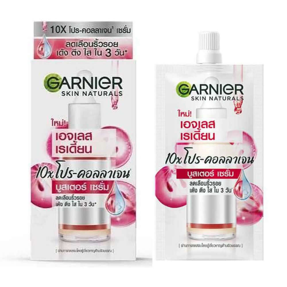 Garnier Pro Collagen Serum packaging box with sachet