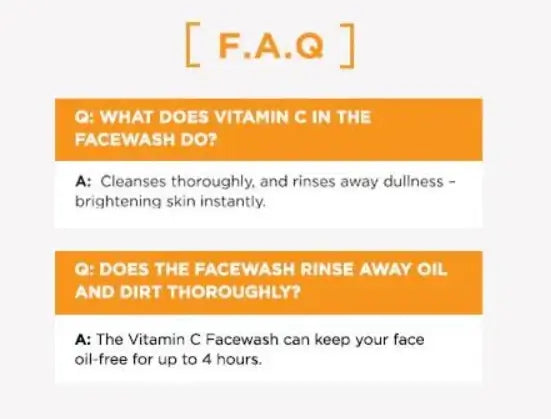 Garnier Vitamin C Face Wash product question and answer chart