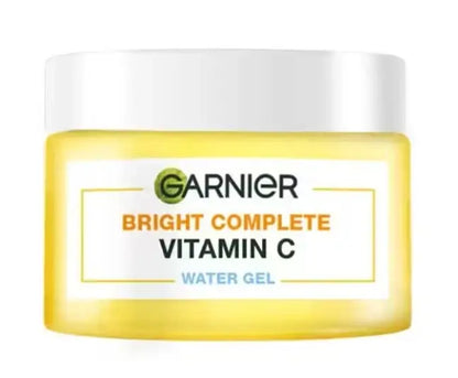 Close-up front view of the Garnier Vitamin C Water Gel jar label.