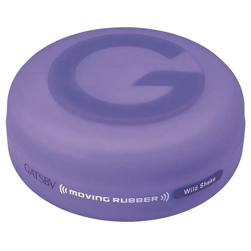 Gatsby Moving Rubber Wax Wild Shake 80g tub angle view on white background