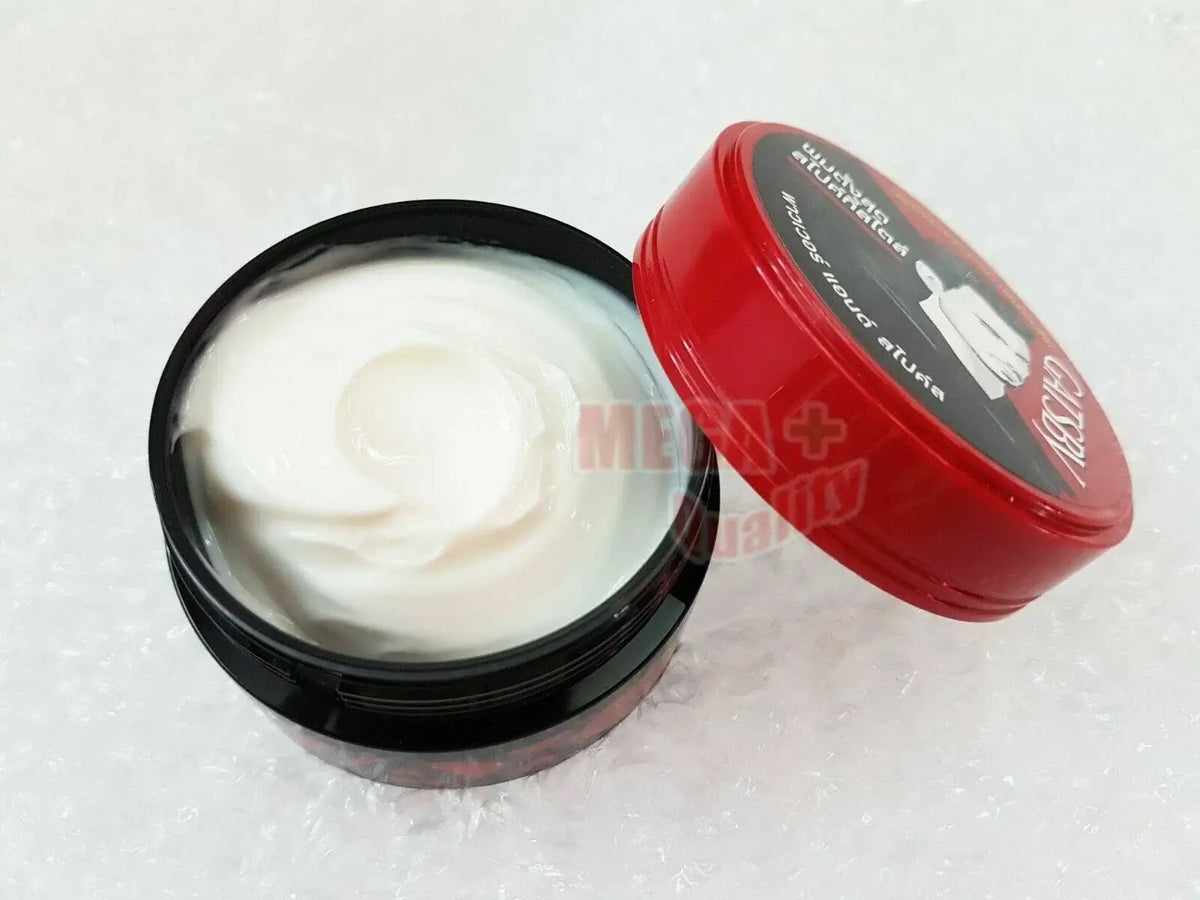 Gatsby Styling Wax Power and Spikes 75g in an open jar showing the creamy texture of the hair styling product.