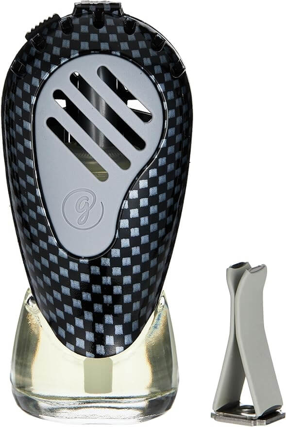 Glade Sport Car Air Freshener Unit with Lavender Marine Scent Fragrance Bottle and Wick Cover Off