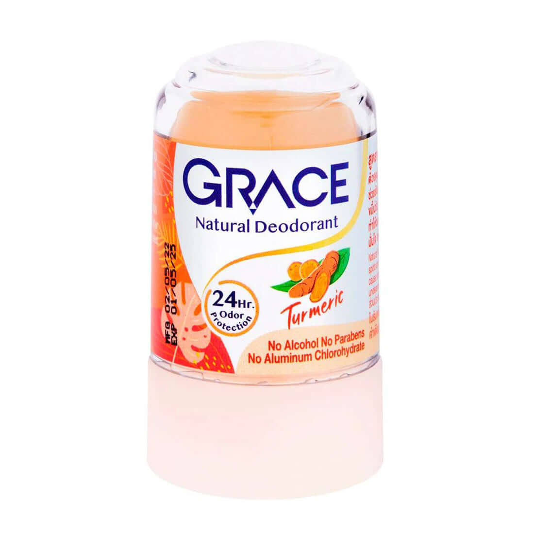 Grace Natural Turmeric Deodorant stick front view 70g