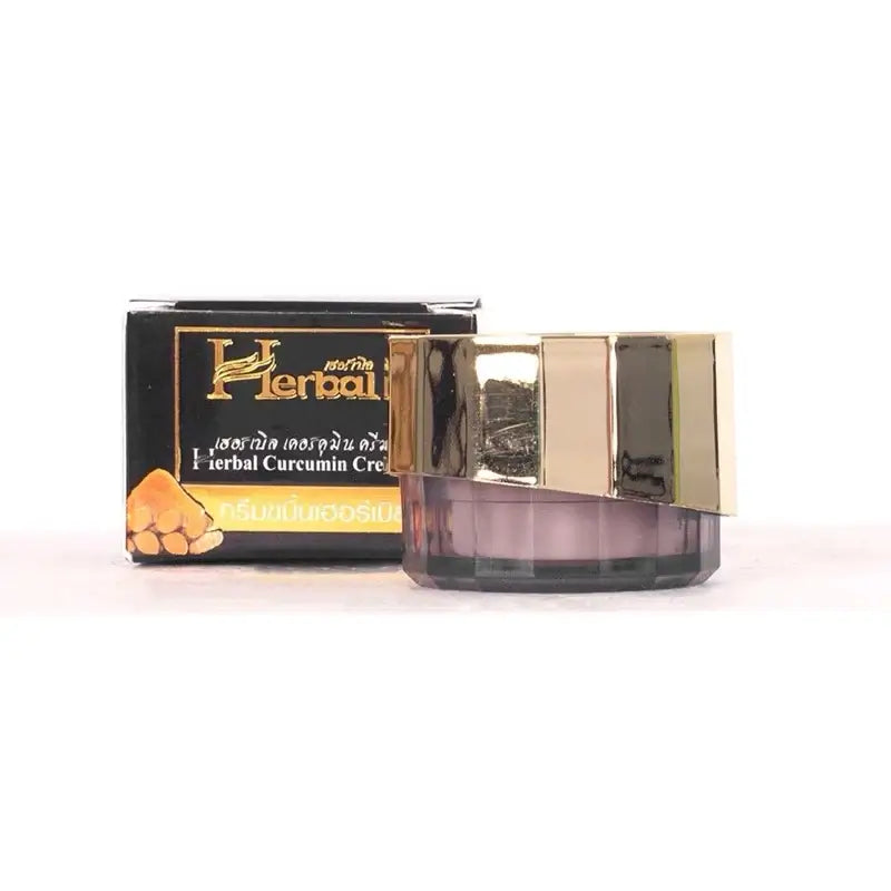 Herbal Curcumin Cream turmeric face care cream jar and box packaging