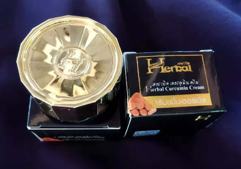 Herbal Curcumin Cream moisturizing turmeric facial cream texture close up
