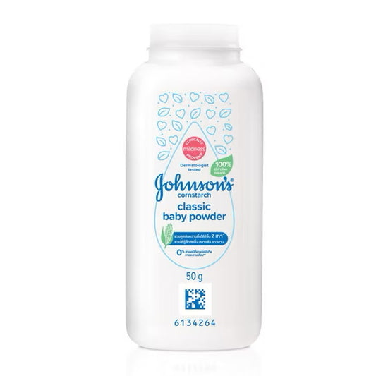  Johnson’s Baby Powder Classic Scent 50g bottle front view with clean white background