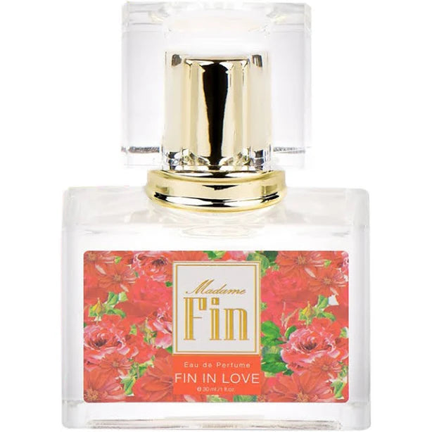 Madame Fin Fin in Love Perfume bottle close up with spray cap