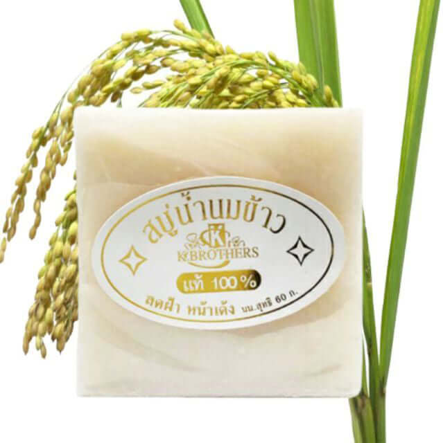 K.Brothers Rice Milk Soap Genuine Formula for soft smooth skin care, featuring rice milk extract in 60g bar.