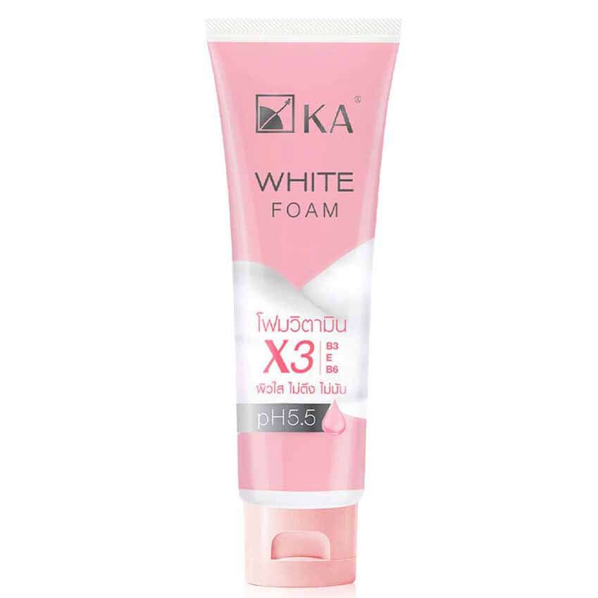 KA White Foam Cleanser Multi Vitamin Action facial foam tube front view