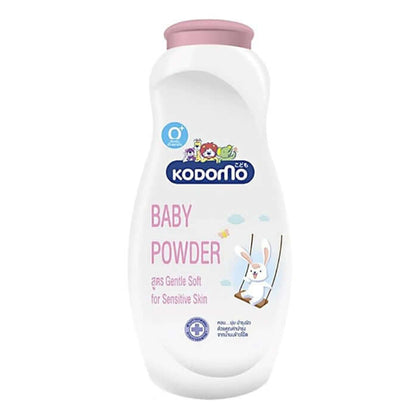 Front view of KODOMO Gentle Soft Baby Powder 160g bottle displaying the label details.