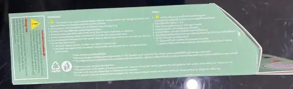 LOLANE Color Shampoo N1 side panel with safety warnings, allergy test guide, and manufacturing information
