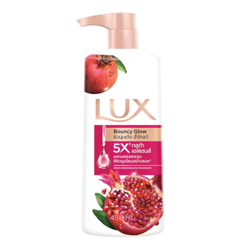 LUX Bouncy Glow Body Wash 450ml pump bottle front view