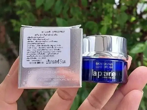 La Prairie Skin Caviar Cream 5ml Jar and Box Outdoor Product Display