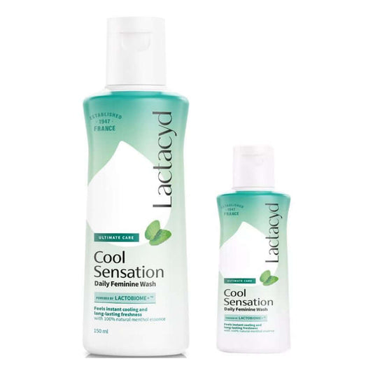 Lactacyd Feminine Wash Cool Sensation bottles in 150ml and 60ml sizes