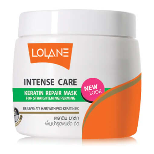 Lolane Keratin Hair Repair Mask for straightening and perming, intense care hair treatment for damaged hair.