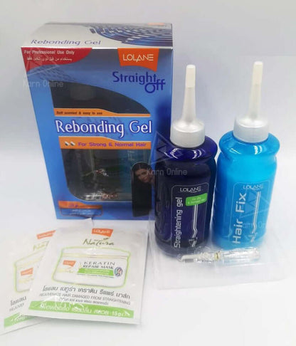 Lolane Rebonding Gel Straight Off Set Kit Contents Hair Fix Scent Serum Keratin Repair Mask