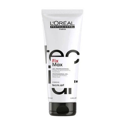 Loreal Tecni Art Fix Max hair gel tube front view on white background