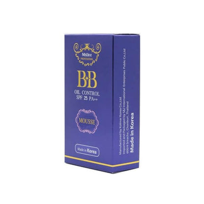 Mistine BB Mousse sunscreen foundation box packaging with SPF 25 PA++ label