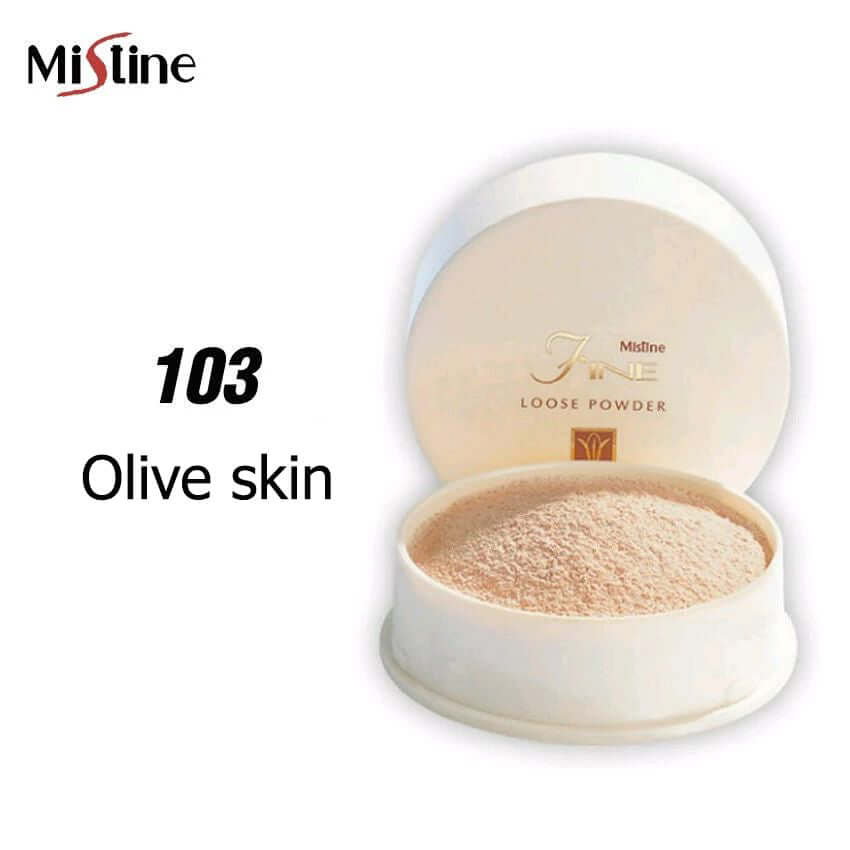 Mistine Fine Loose Powder shade 103 Olive Skin loose powder foundation for daily wear