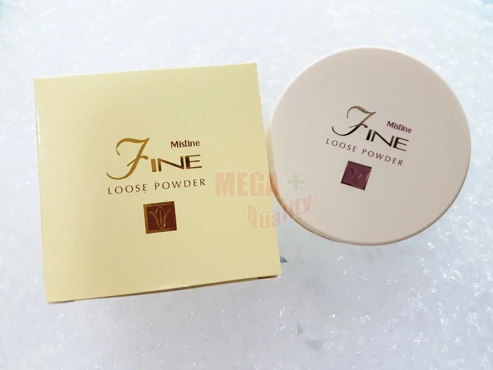 Mistine Fine Loose Powder packaging and container, perfect for achieving a smooth makeup setting.