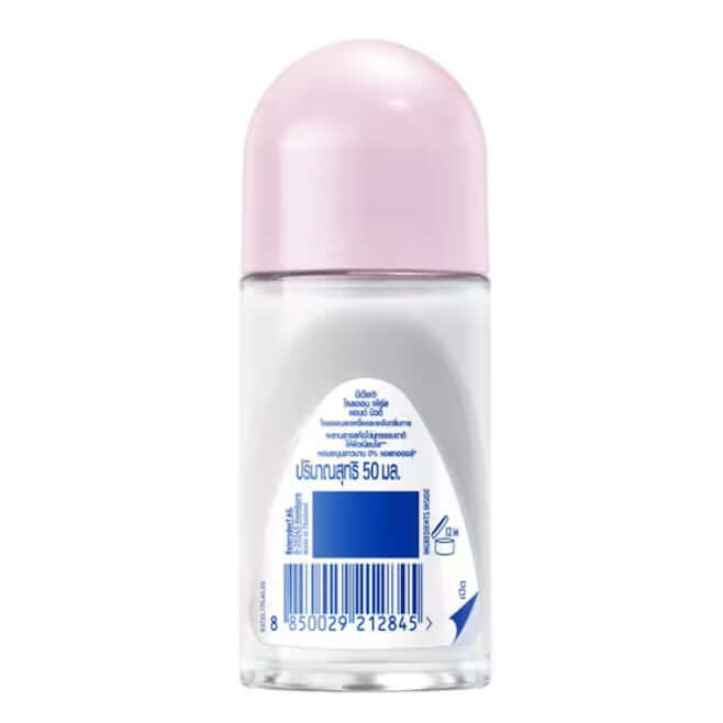 NIVEA Pearl Beauty Roll On Deodorant 72h Anti Perspirant with avocado oil in a clear bottle with pink cap.
