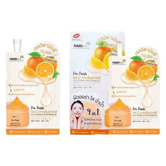 Nami Jeju Vitamin C Gel 30g pouch front packaging with orange extract design