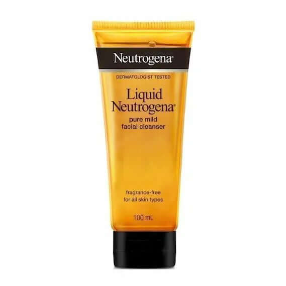Neutrogena Pure Mild Cleanser liquid facial cleanser 100ml amber tube front view