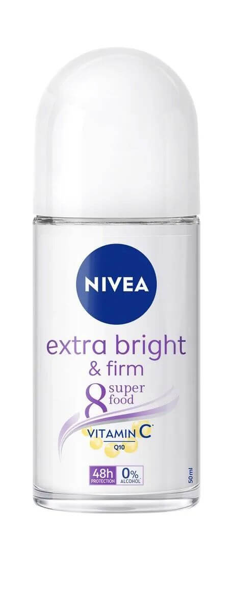 Nivea Extra Firm Roll On 50ml antiperspirant deodorant bottle front view