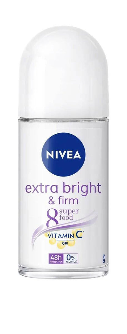 Nivea Extra Firm Roll On 50ml antiperspirant deodorant bottle front view
