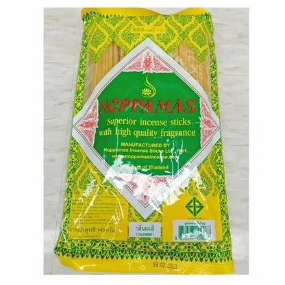 Noppamas Incense Sticks Thai traditional yellow package with jasmine fragrance label