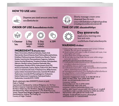POND'S Bright Miracle Cream usage instructions, ingredients, and warnings on packaging for daily skincare routine.