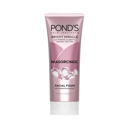 Ponds Bright Miracle Foam 90ml front view facial foam cleanser tube with Niasorcinol