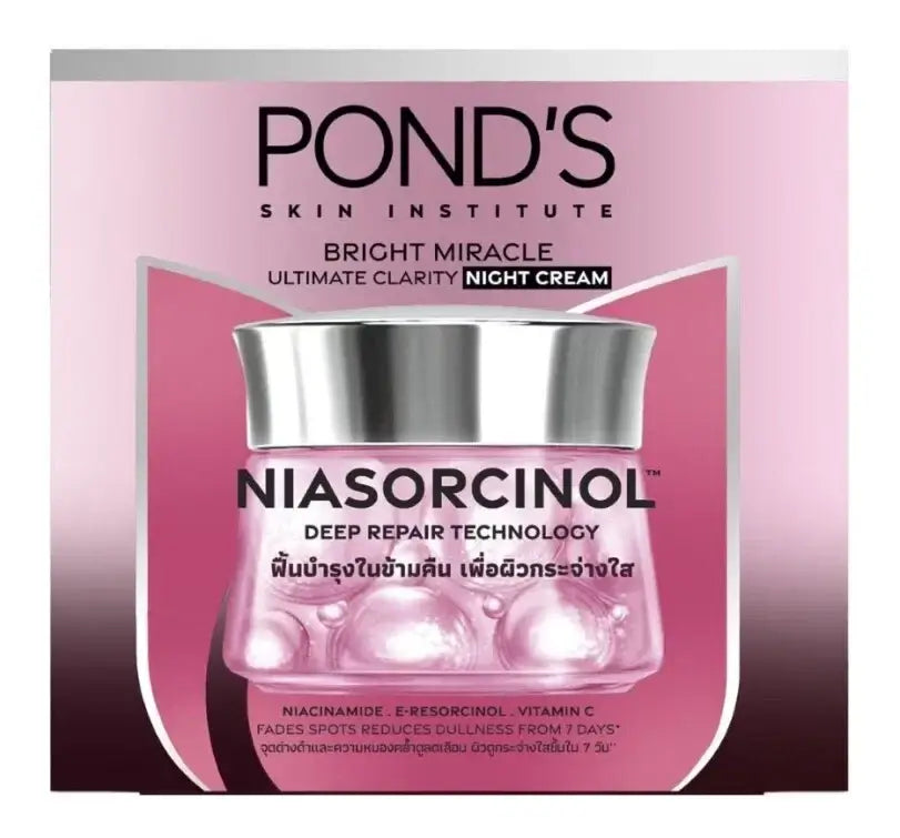 Ponds Bright Miracle Night Cream Ultimate Clarity Niasorcinol cream container
