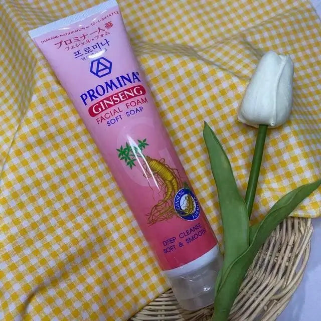 Promina Ginseng Foam deep cleanse facial soft soap with box packaging