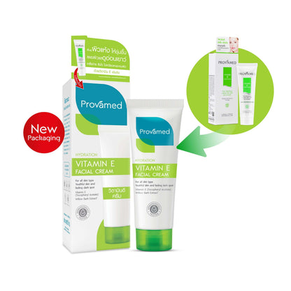 Provamed Vitamin E Facial Cream 50g moisturizing face cream tube with retail box